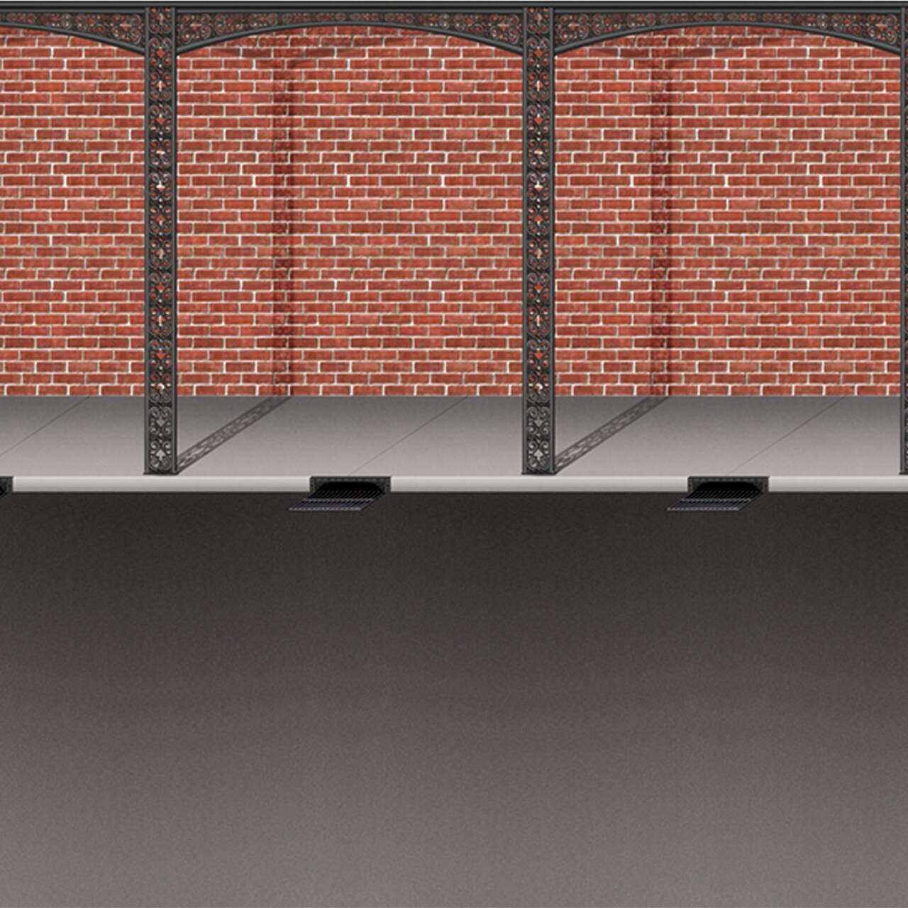 Beistle 4Feet x 30Feet Mardi Gras Brick Wall & Street Backdrop - 6 Pack